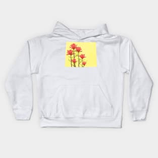 Wyoming Indian Paintbrush Kids Hoodie